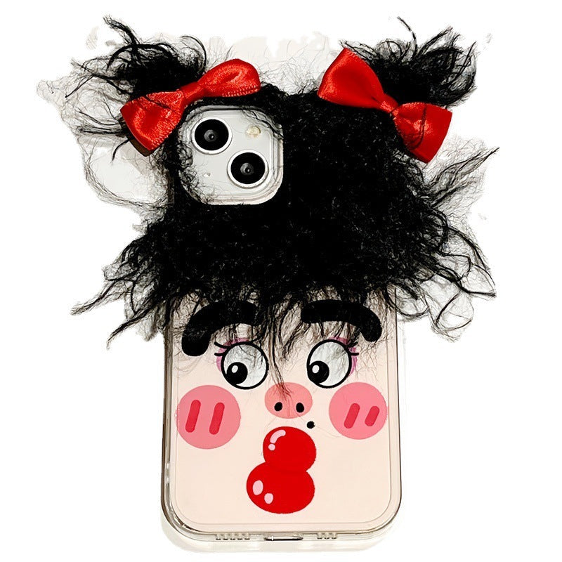 Funny Hair Phone Case for Girl and Boy Expression Couple Japanese - Stylish Couples funny hair phone case expression
