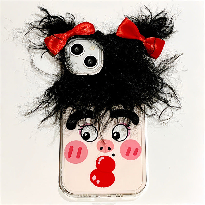 Funny Hair Phone Case for Girl and Boy Expression Couple Japanese - Stylish Couples funny hair phone case expression
