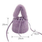 Furry Crossbody Bag Portable Bucket Suitcase with Soft Plush Material - Teleplus portable bucket furry crossbody bag