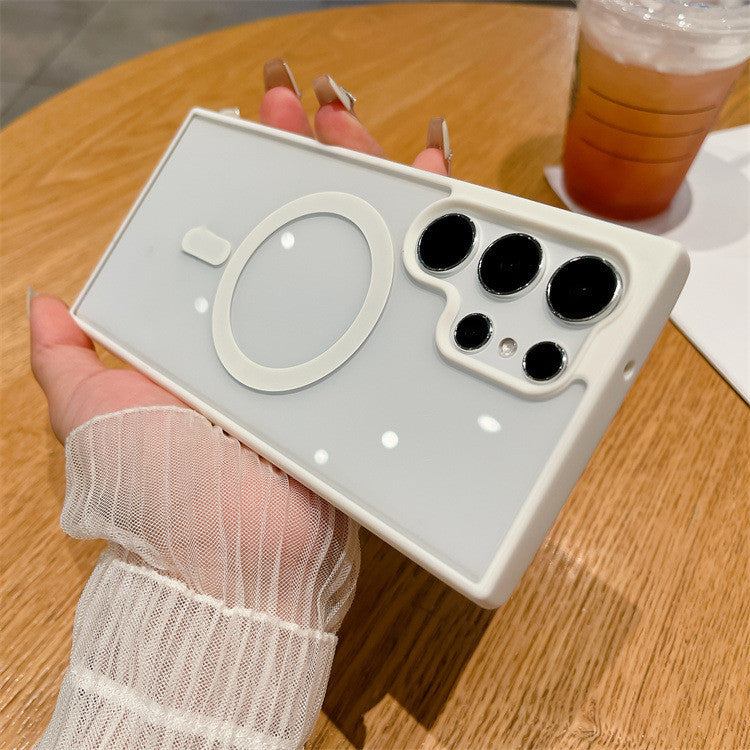 Galaxy S24 Macaron Silicone Case with Acrylic Magnetic Suction Colors - Teleplus acrylic magnetic suction galaxy s24