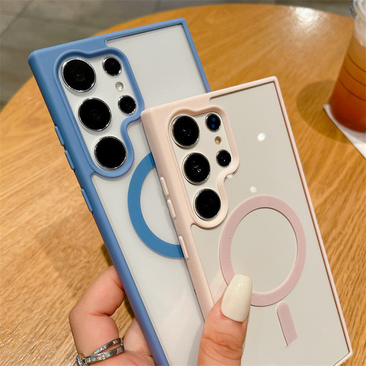 Galaxy S24 Macaron Silicone Case with Acrylic Magnetic Suction Colors - Teleplus acrylic magnetic suction galaxy s24