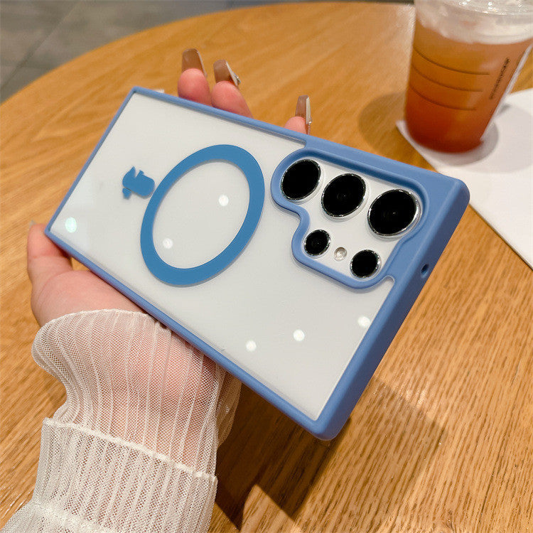 Galaxy S24 Macaron Silicone Case with Acrylic Magnetic Suction Colors - Teleplus acrylic magnetic suction galaxy s24