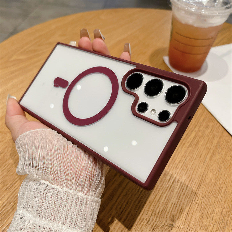 Galaxy S24 Macaron Silicone Case with Acrylic Magnetic Suction Colors - Teleplus acrylic magnetic suction galaxy s24