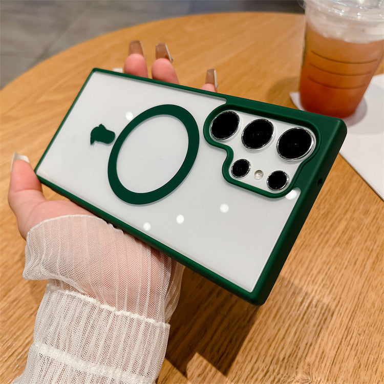 Galaxy S24 Macaron Silicone Case with Acrylic Magnetic Suction Colors - Teleplus acrylic magnetic suction galaxy s24