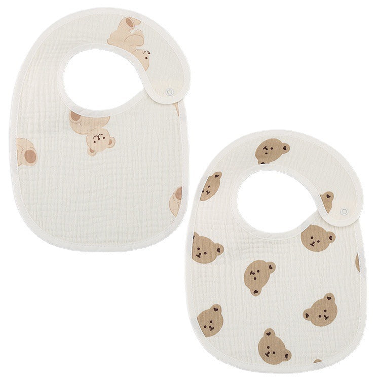 Gauze Waterproof Pack with Cartoon Animal and Letter Patterns for the United States - Bibs Saliva Silly Messes united