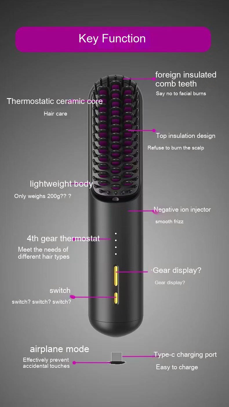 Generation Mini Charging Wireless Hair Straightener Portable Household Black - Teleplus generation mini charging