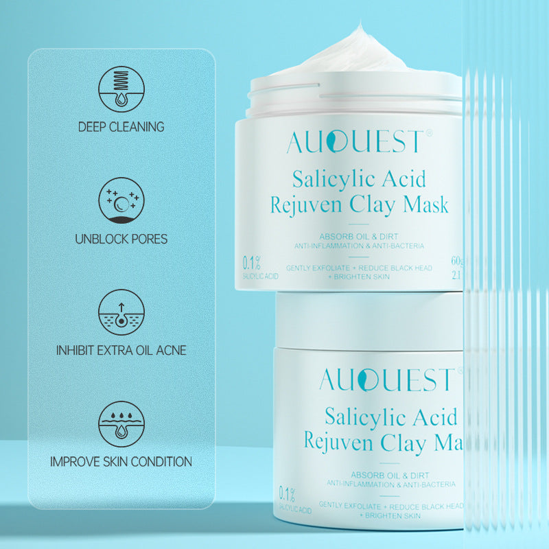 Salicylic Acid Mud Facial Mask for Gentle Cleansing and Brightening - Fans gentle cleansing facial smear salicylic acid