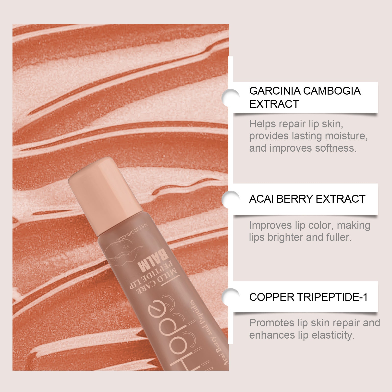 Gentle Moisturizing Lip Balm with Garcinia Cambogia and Acai Berry for Soft Hydration - gentle moisturizing lip balm