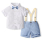 Gentleman Dress British Style Short Sleeve Back Children Suit - Tiny Tots in Short Sleeve British Style Suits