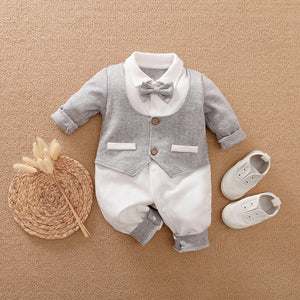 Gentleman’s Baby Clothes Long-sleeved Baby Clothes Gentleman’s Romper - Dapper Babies Need Style in Gentleman’s