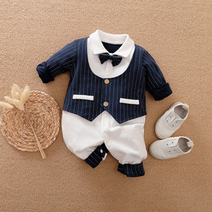 Gentleman’s Baby Clothes Long-sleeved Baby Clothes Gentleman’s Romper - Dapper Babies Need Style in Gentleman’s