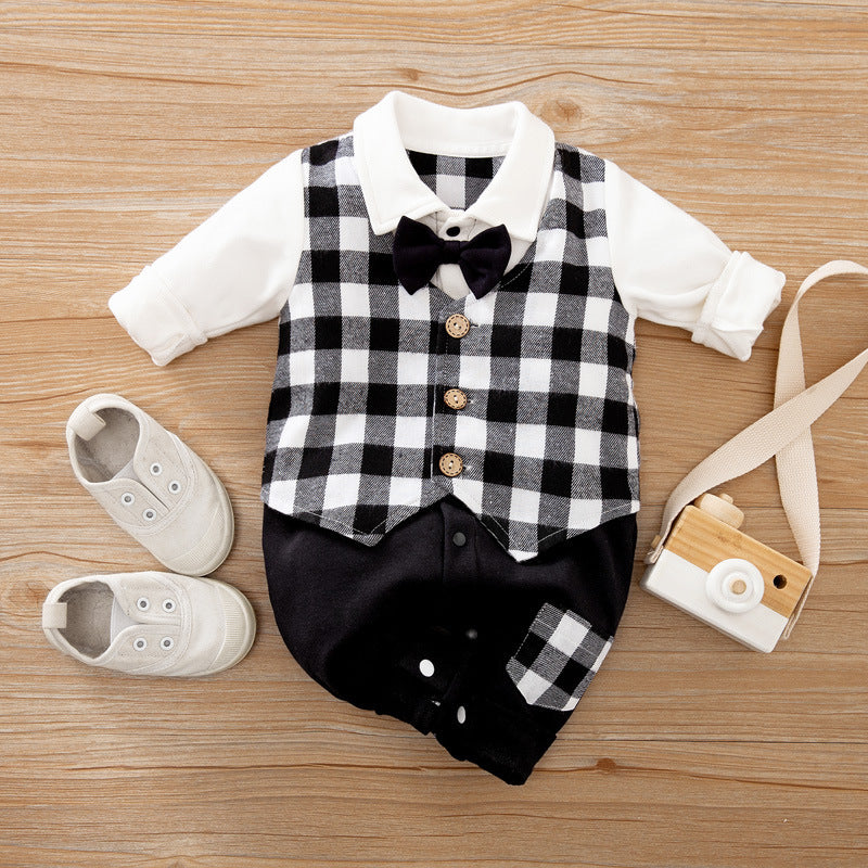 Gentleman’s Baby Clothes Long-sleeved Baby Clothes Gentleman’s Romper - Dapper Babies Need Style in Gentleman’s