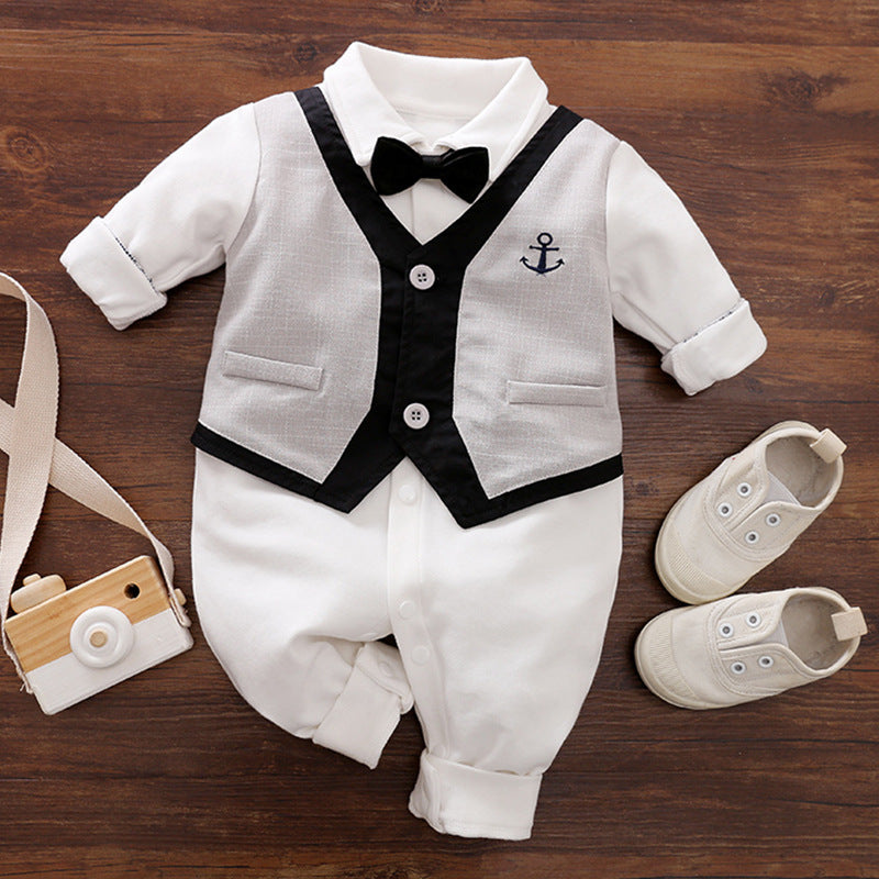 Gentleman’s Baby Clothes Long-sleeved Baby Clothes Gentleman’s Romper - Dapper Babies Need Style in Gentleman’s