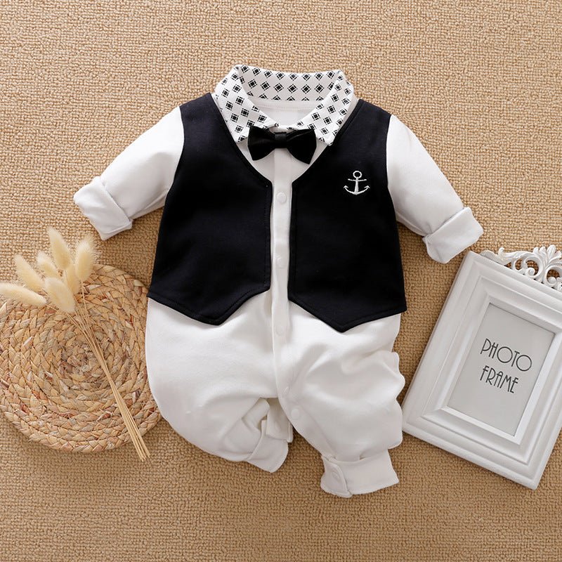 Gentleman’s Baby Clothes Long-sleeved Baby Clothes Gentleman’s Romper - Dapper Babies Need Style in Gentleman’s