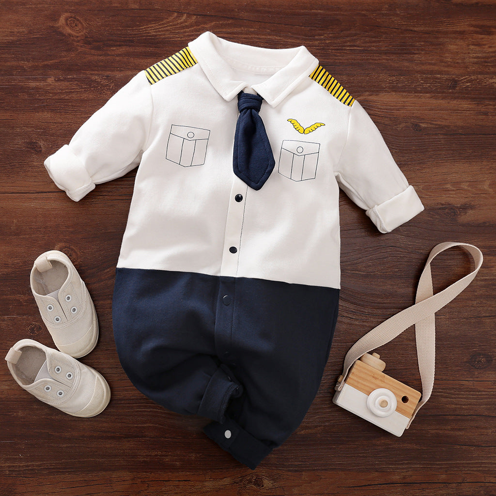 Gentleman’s Baby Clothes Long-sleeved Baby Clothes Gentleman’s Romper - Dapper Babies Need Style in Gentleman’s