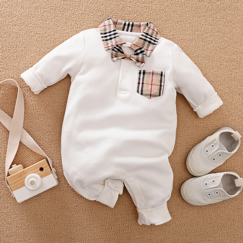 Gentleman’s Baby Clothes Long-sleeved Baby Clothes Gentleman’s Romper - Dapper Babies Need Style in Gentleman’s