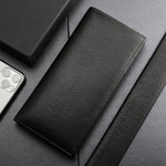Genuine Cowhide Leather Wallet with Lychee Pattern for United States Customers - Men’s Litchi Sophisticated Style