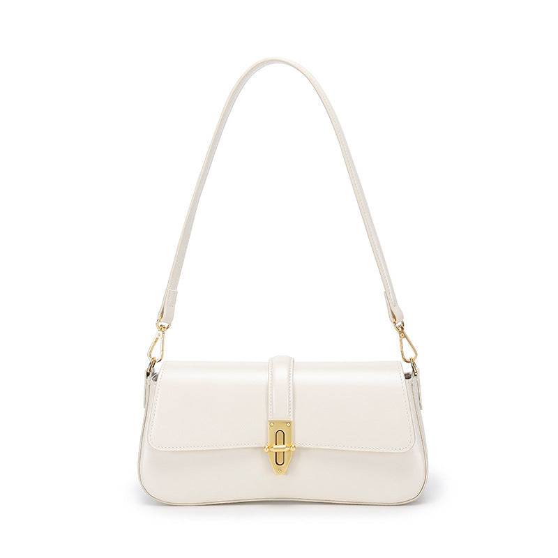 Genuine Leather Baguette Armpit Crossbody Bag with Advanced Texture Wild Design - Teleplus advanced texture wild