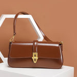 Genuine Leather Baguette Armpit Crossbody Bag with Advanced Texture Wild Design - Teleplus advanced texture wild