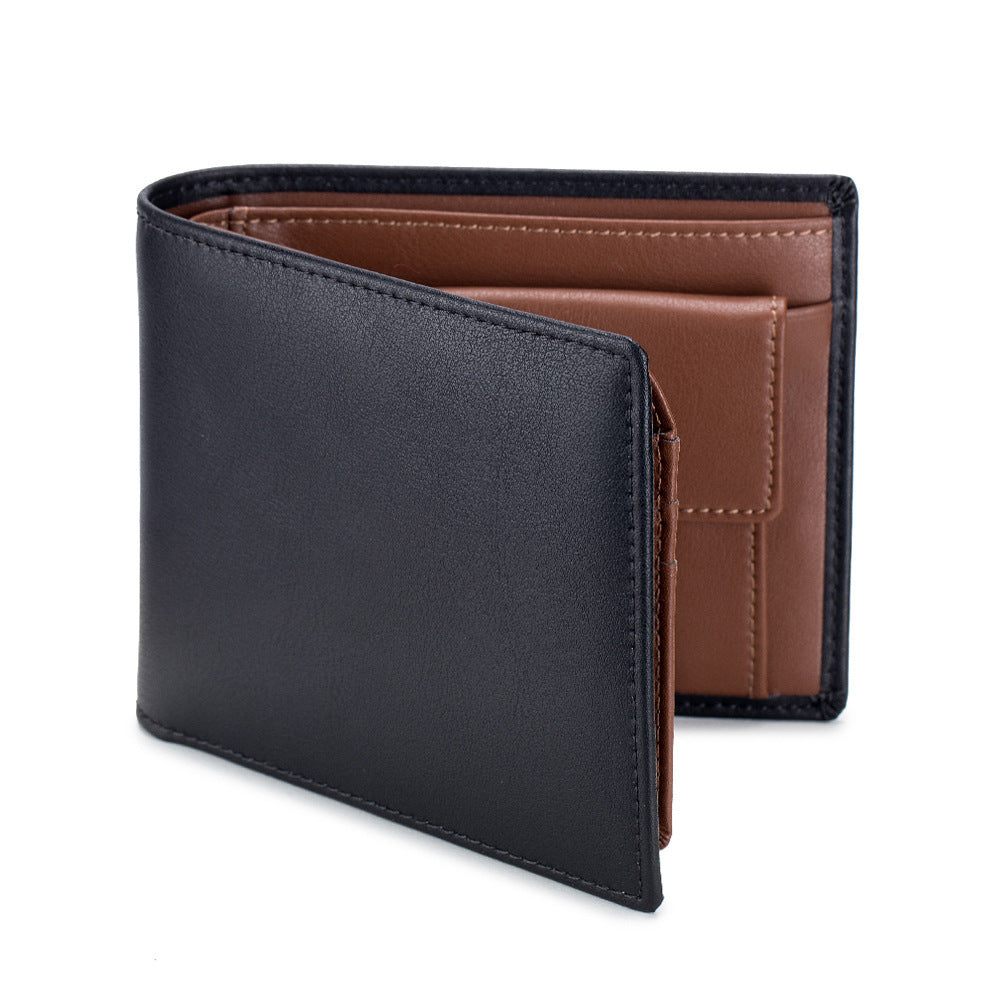 Genuine Leather Bifold Wallet for Men Cowhide Slim RFID Blocking Card Holder - Mens Teleplus