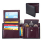 Genuine Leather Bifold Wallet for Men Cowhide Slim RFID Blocking Card Holder - Mens Teleplus