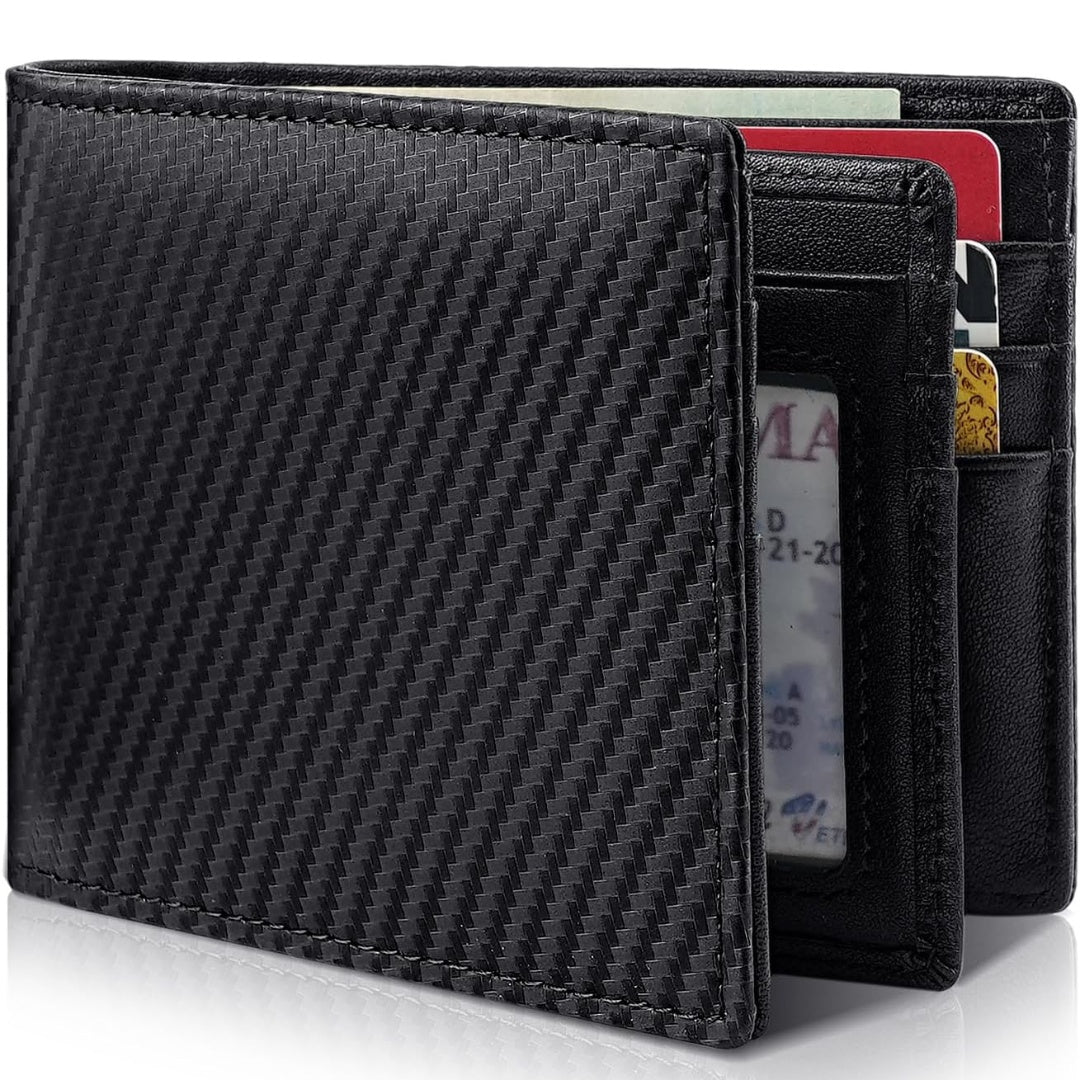 Genuine Leather Bifold Wallet for Men RFID Blocking Slim Cowhide Card Holder