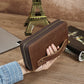 Genuine Leather Brown Mens Wallet European Retro Slim Bifold Card Holder - genuine leather