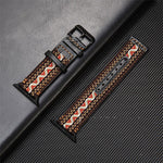 Genuine Leather Canvas Ethnic Replacement for iWatch Non-Apple Brands - Strap Watch Bliss genuine leather canvas ethnic