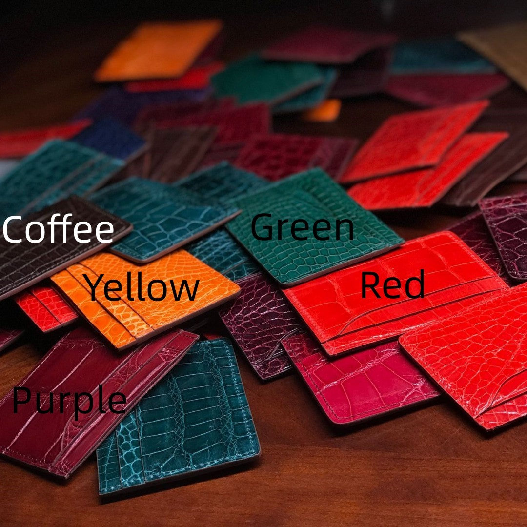 Genuine Leather Card Holder Clip Open Urban Minimalism in Multiple Colors - Snag This Croc Wallet for Chic Fun united