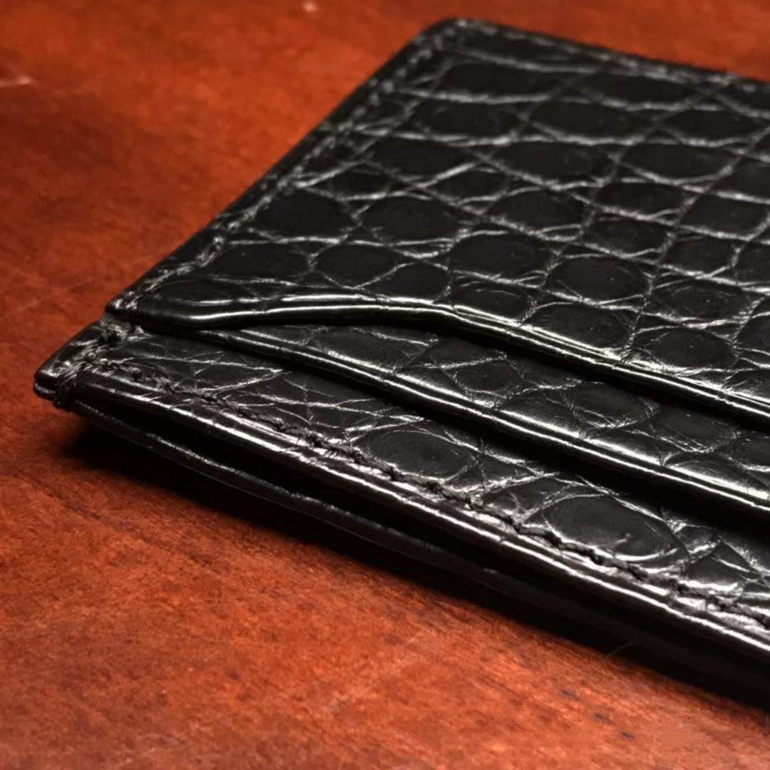 Genuine Leather Card Holder Clip Open Urban Minimalism in Multiple Colors - Snag This Croc Wallet for Chic Fun united