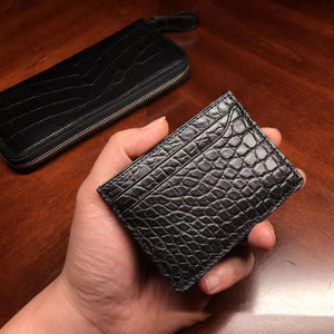 Genuine Leather Card Holder Clip Open Urban Minimalism in Multiple Colors - Snag This Croc Wallet for Chic Fun united