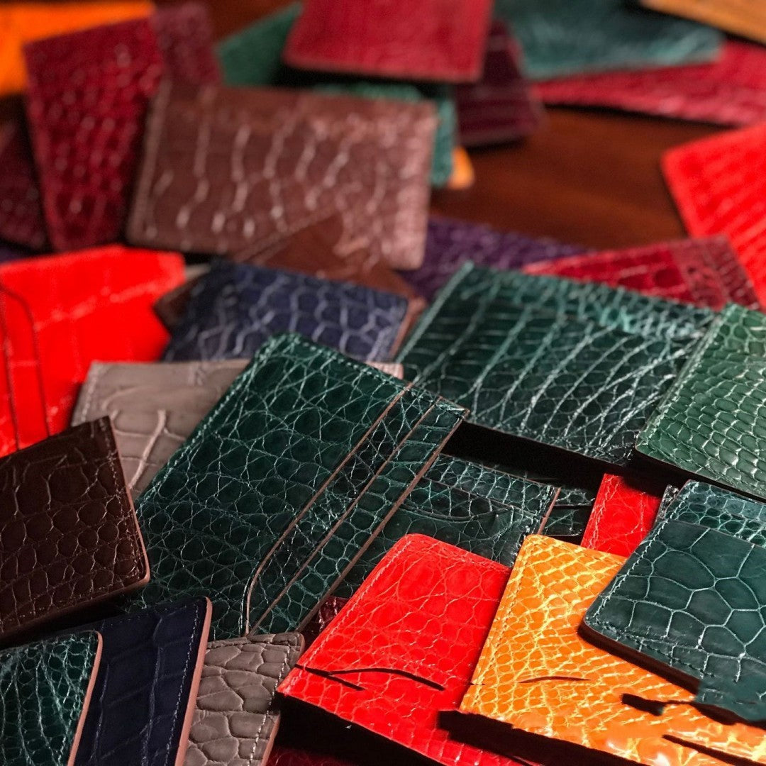 Genuine Leather Card Holder Clip Open Urban Minimalism in Multiple Colors - Snag This Croc Wallet for Chic Fun united