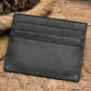 Genuine Leather Card Holder for Men and Women in Cowhide Black Brown - genuine leather card holder