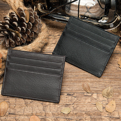 Genuine Leather Card Holder for Men and Women in Cowhide Black Brown - genuine leather card holder
