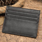 Genuine Leather Card Holder for Men and Women in Cowhide Black Brown - genuine leather card holder