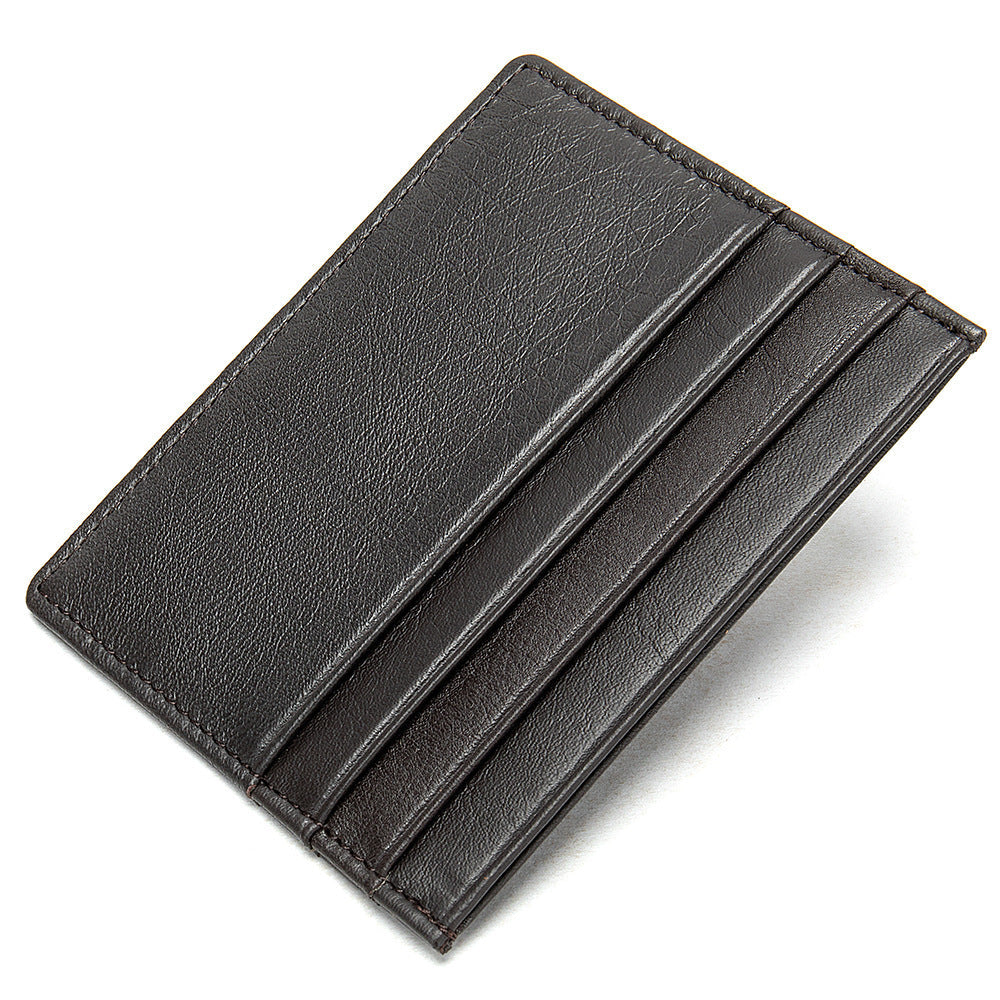 Genuine Leather Card Holder for Men and Women in Cowhide Black Brown - genuine leather card holder