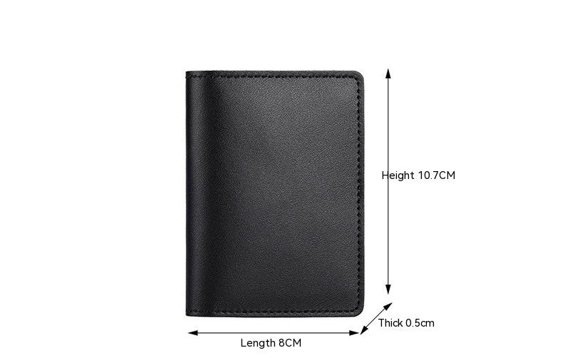 Genuine Leather Card Holder Wallet for the United States in Black or Brown - Ultra-thin Cowhide Stylish Cramming united