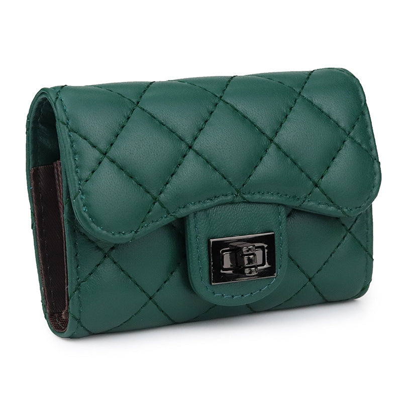 Genuine Leather Card Holder with Coin Pocket in Red Green Black Pink Apricot for the United States - Sheepskin That’s