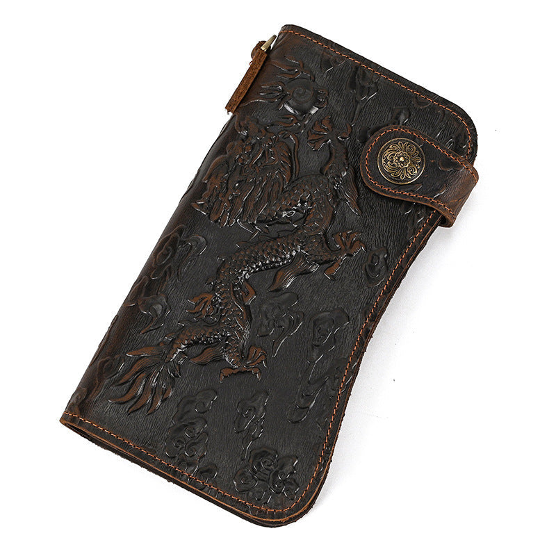 Genuine Leather Card Holder with Crazy Horse Finish in US and CHF Styles - Wallet: Anti-Theft for Wild Adventures