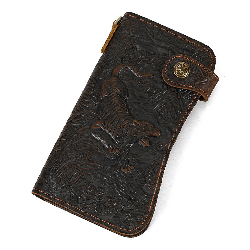 Genuine Leather Card Holder with Crazy Horse Finish in US and CHF Styles - Wallet: Anti-Theft for Wild Adventures