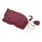 Genuine Leather Coin Purse and Key Bag with Litchi Pattern in Multiple Colors - Lounge Style: Cat genuine leather coin