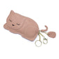 Genuine Leather Coin Purse and Key Bag with Litchi Pattern in Multiple Colors - Lounge Style: Cat genuine leather coin