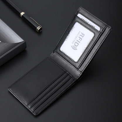 Genuine Leather Credit Card Wallet RFID Blocking Bifold for Men and Women - credit card