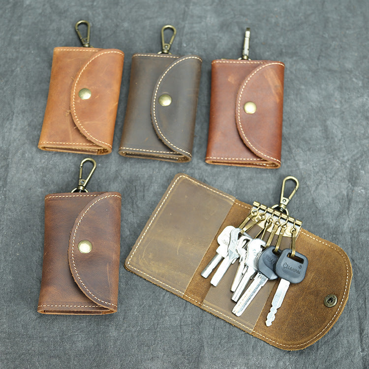 Genuine Leather Key Case for Suitcase in Square Vertical Model United States - So Large It Might Need Its Own Horse