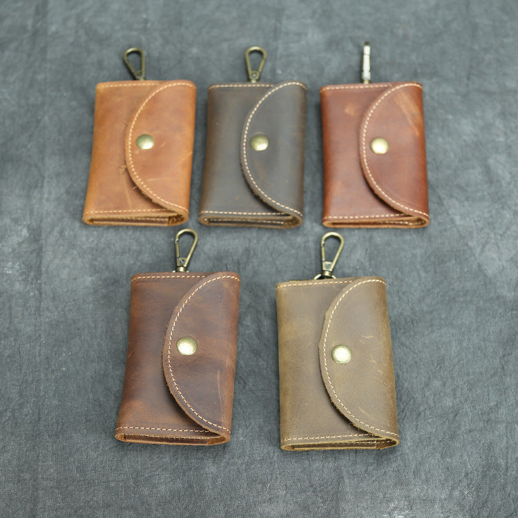 Genuine Leather Key Case for Suitcase in Square Vertical Model United States - So Large It Might Need Its Own Horse