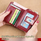 Genuine Leather Ladies Wallet with Solid Color Cotton Lining and Retro Design - Teleplus