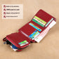 Genuine Leather Ladies Wallet with Solid Color Cotton Lining and Retro Design - Teleplus