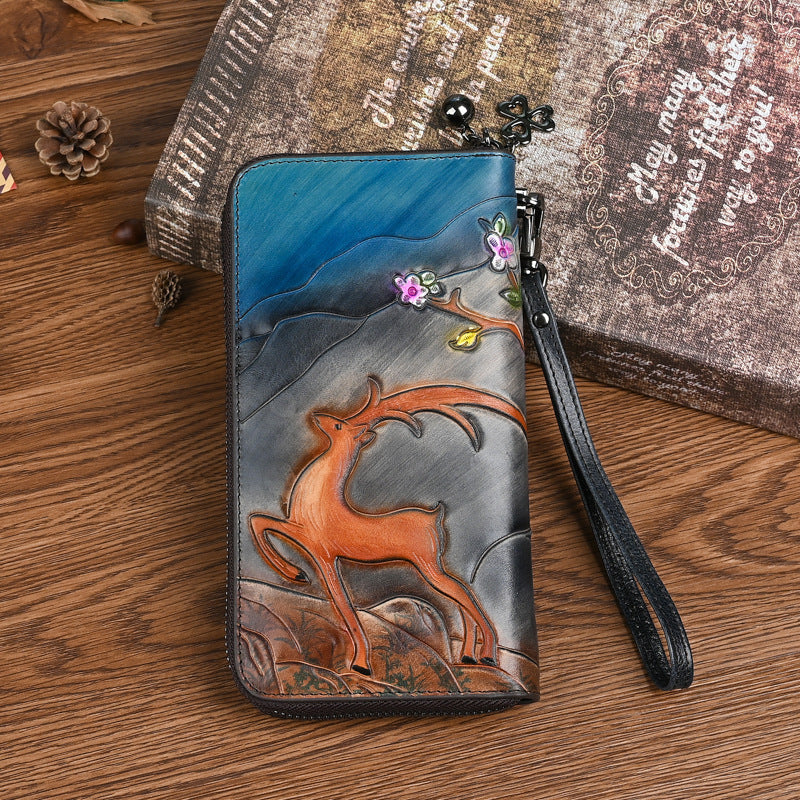 Genuine Leather Layer Cowhide Wallet for Daily Use in Retro Brown Black Gray - First the Fancy at Heart layer cowhide