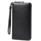 Genuine Leather Lining Wallet with Ostrich Grain in Black for the United States - Small Size Fashionistas united states
