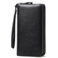 Genuine Leather Lining Wallet with Ostrich Grain in Black for the United States - Small Size Fashionistas united states
